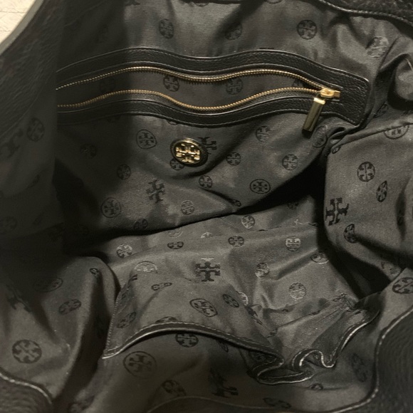 Black Leather Tory Burch Tote